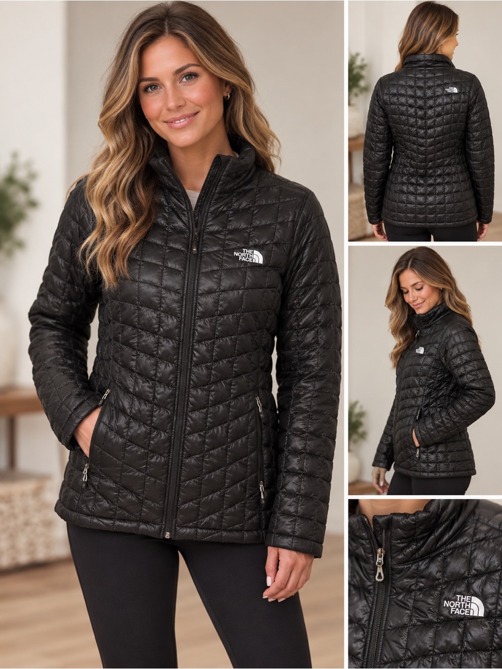 The North Face Women's Black Quilted Lightweight Thermoball Jacket